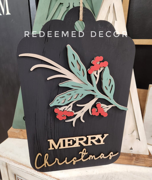 XL Merry Christmas Tag