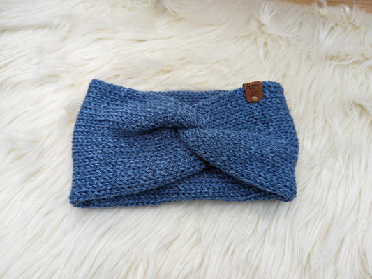 BLUE Knitted Earwarmer