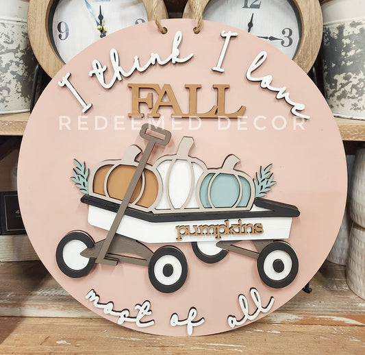 I think I love Fall Wagon Doorhanger