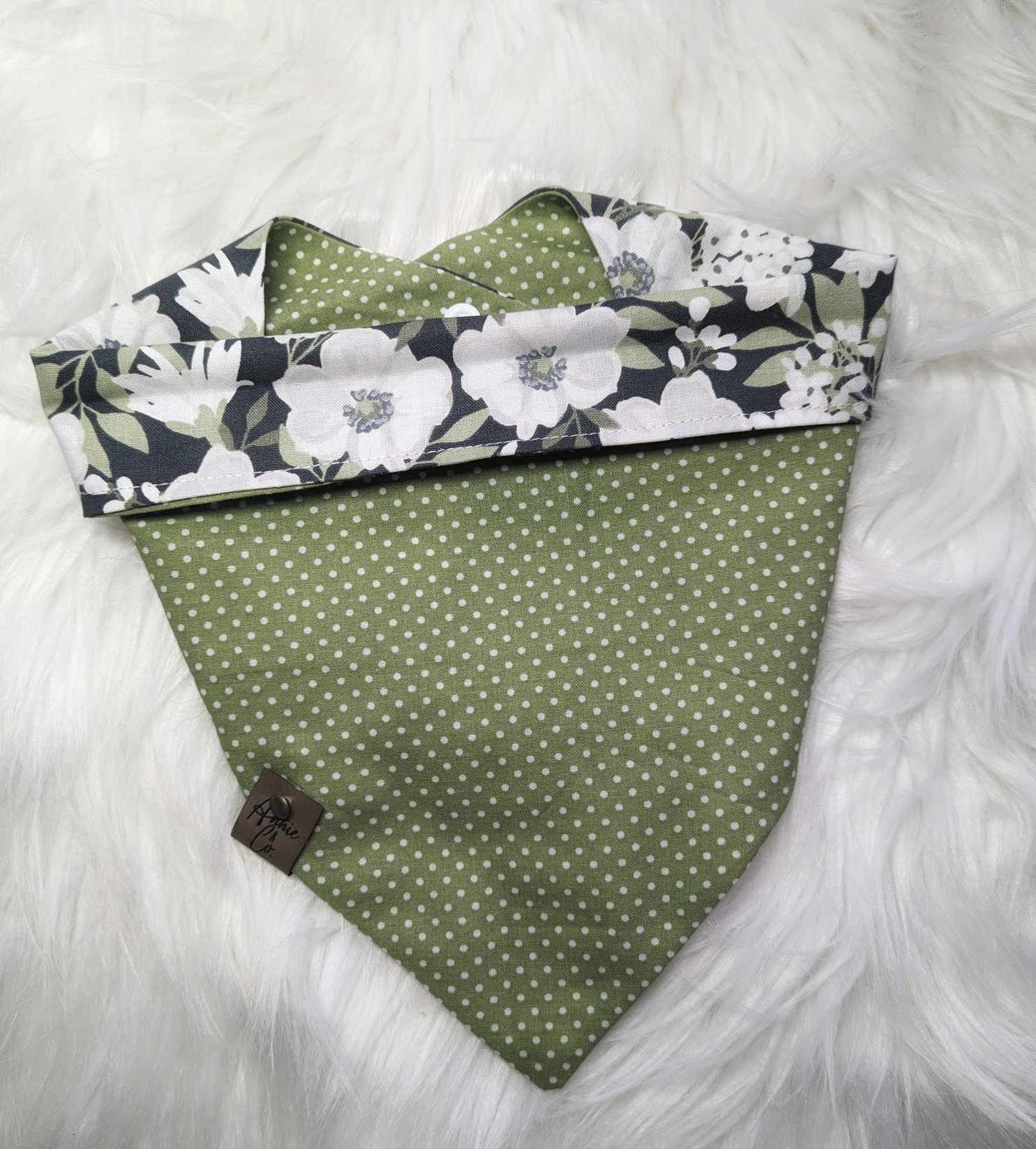 Grey Magnolia SNAP dog Bandana