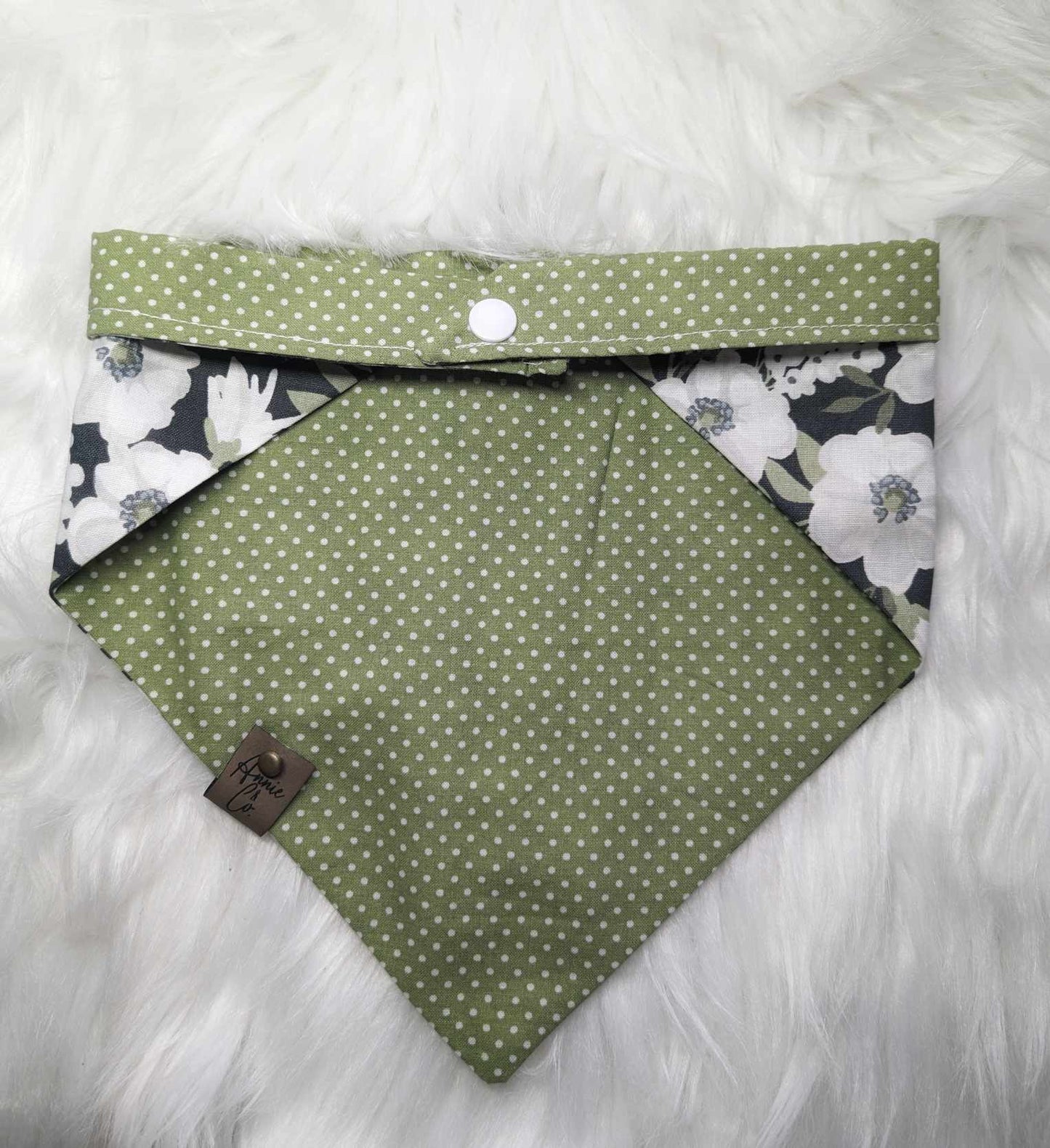 Grey Magnolia SNAP dog Bandana