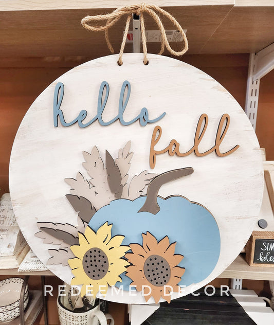 Hello Fall Pumpkins Doorhanger