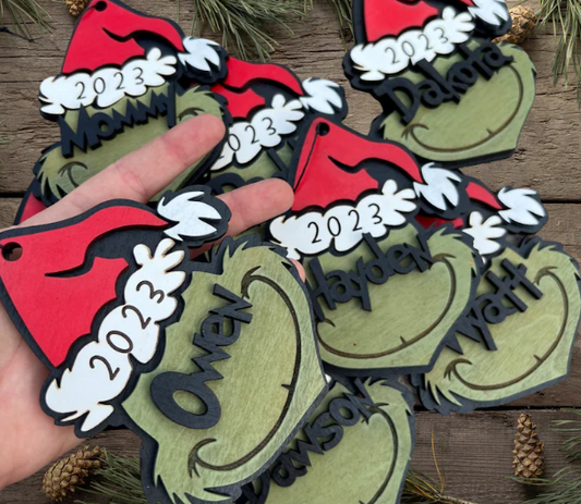 Grinch Ornament with Name