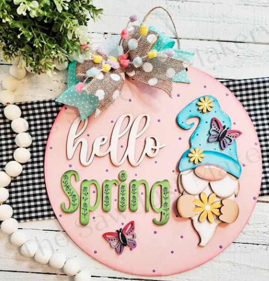 Hello Spring Doorhanger