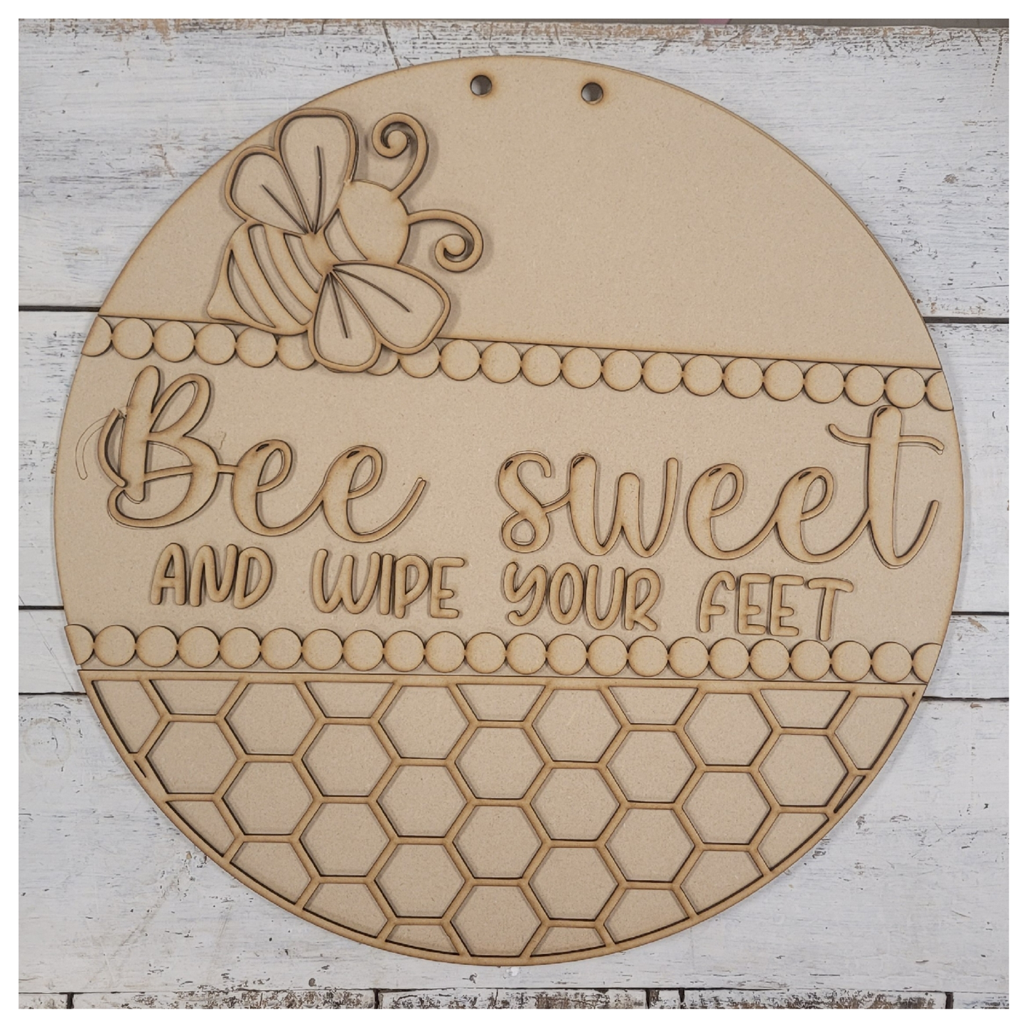 Bee Sweet wipe your feet Doorhanger