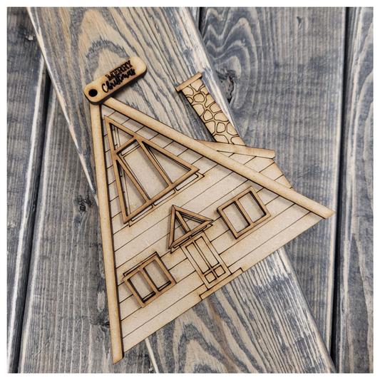 A frame Cabin Ornament