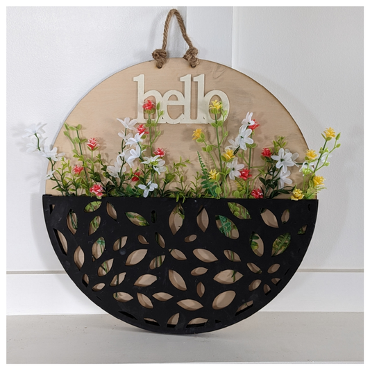 Floral HELLO Doorhanger